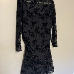 Abercrombie & Fitch Black Sheath Dress with Dolman Sleeves